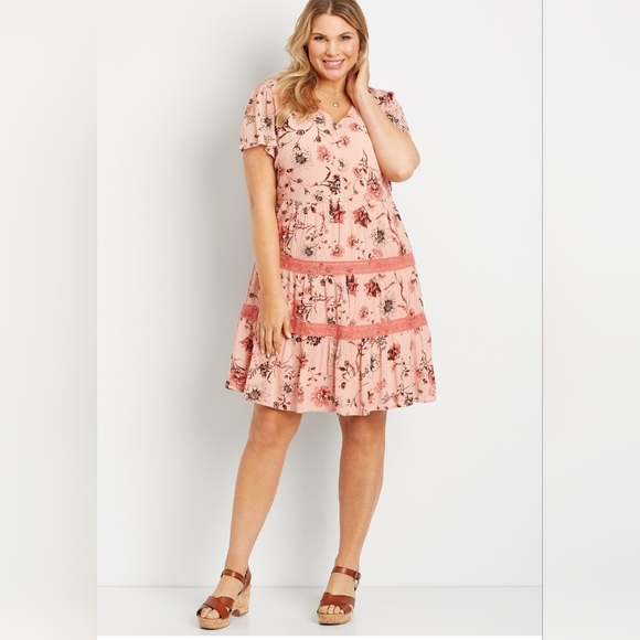 Maurices Dresses & Skirts - MAURICES boho Baby Doll Summer Pink Dress